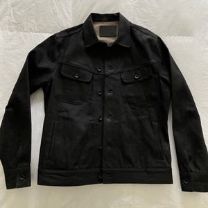 Taylor Stitch Black Selvedge Long Haul Trucker Denim Jacket Small (38)